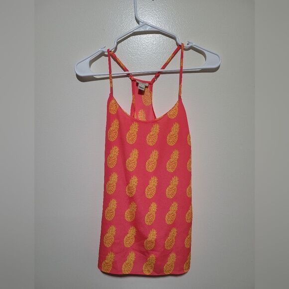 J. Crew Tops - J. Crew Pink and Gold Pineapple Tank‎ Top